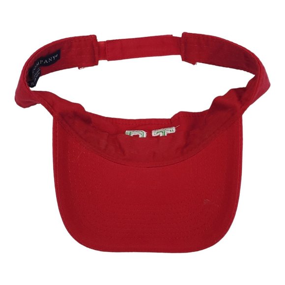 Port And Co TC Monogram Initials Strapback Visor Tennis Golf Hat Red - Picture 10 of 11